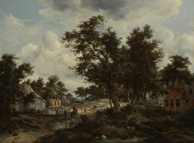 A Wooded Landscape with Travelers on a Path by Meindert Hobbema